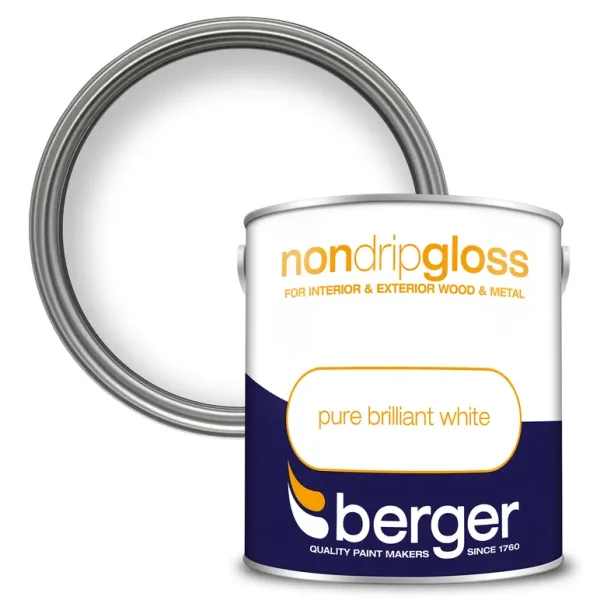 BERGER NON DRIP GLOSS BRILLIANT WHITE 2.5L