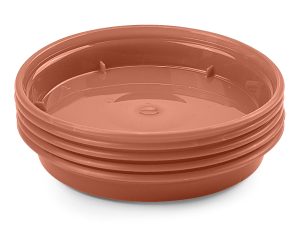 WHITEFURZE GARDEN PLANT POT SAUCER 10CM PACK OF 5 - TERRACOTTA