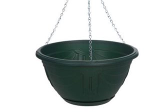WHITEFURZE VENETIAN HANGING BASKET / PLANTER 32CM - FOREST GREEN
