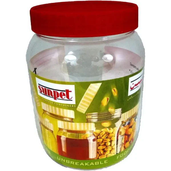 SUNPET PLASTIC FOOD STORAGE ROUND PET JAR 1500ML