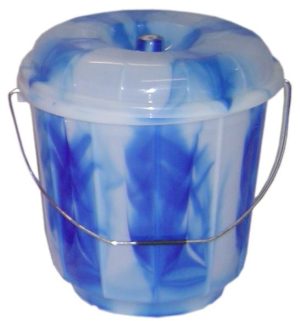 PLASTIC BUCKET WITH LID 5 LTR DOUBLE COLOUR
