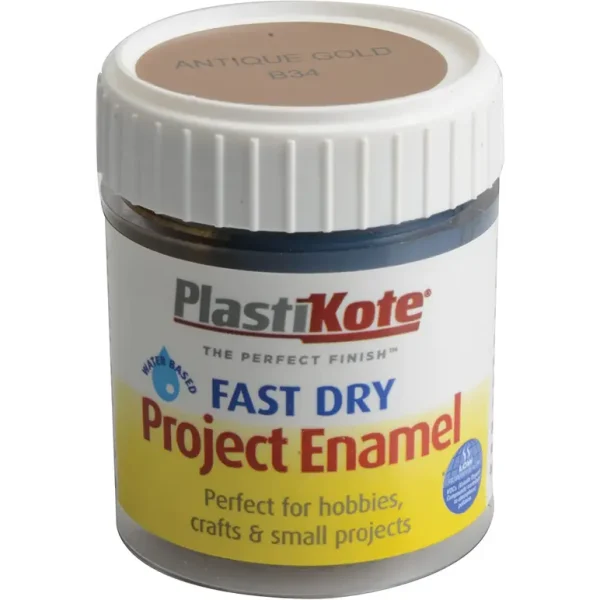 PLASTIKOTE B34 FAST DRY PROJECT ENAMEL PAINT 59ML - ANTIQUE GOLD