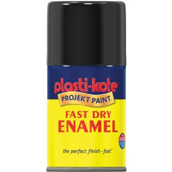 PLASTIKOTE PL101S FAST DRY ENAMEL SPRAY PAINT 100ML - GLOSS BLACK