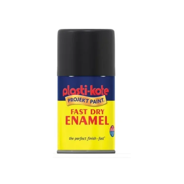 PLASTIKOTE PL101SF FAST DRY ENAMEL SPRAY PAINT 100ML - FLAT BLACK