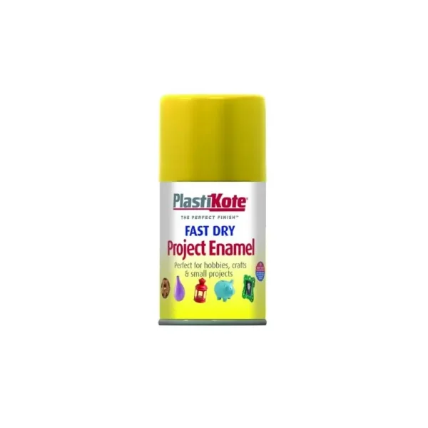 PLASTIKOTE PL113S FAST DRY ENAMEL SPRAY PAINT 100ML - BUTTERCUP YELLOW