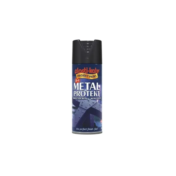 PLASTIKOTE PL1282 METAL PROTEKT SPRAY PAINT 400ML - GLOSS BLACK