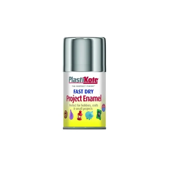 PLASTIKOTE PL150S FAST DRY ENAMEL SPRAY PAINT 100ML - CHROME