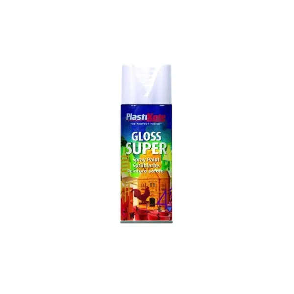 PLASTIKOTE PL11109 SUPER GLOSS SPRAY PAINT 400ML - GLOSS WHITE