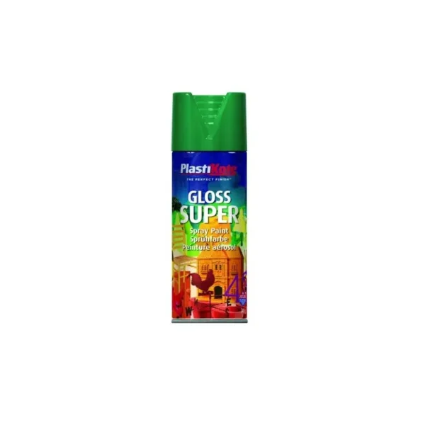 PLASTIKOTE PL11126 SUPER GLOSS SPRAY PAINT 400ML - LAWN GREEN