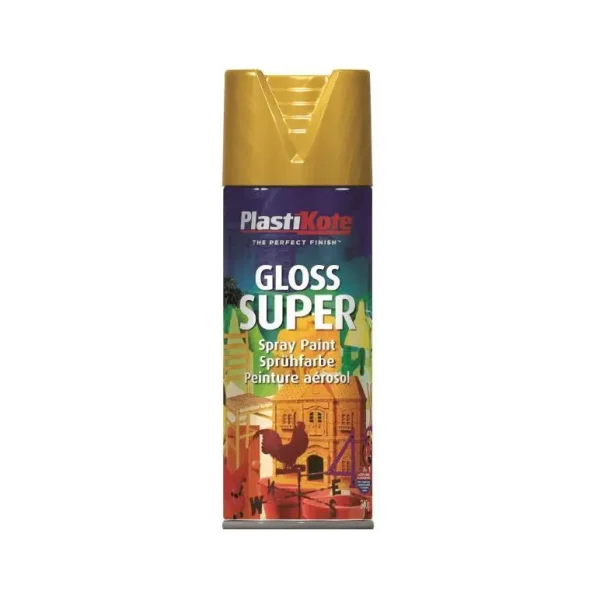 PLASTIKOTE PL11161 SUPER GLOSS SPRAY PAINT 400ML - GLOSS GOLD