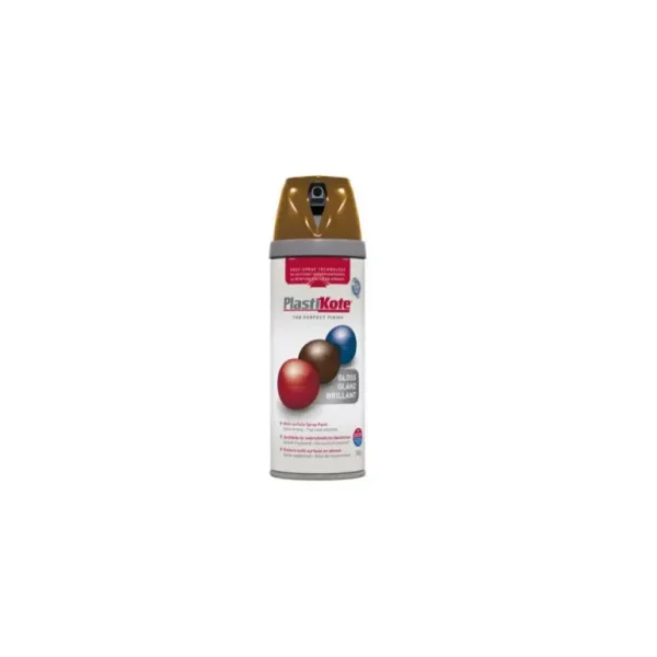 PLASTIKOTE PREMIUM TWIST & SPRAY MULTISURFACE SPRAY PAINT 400ML - GLOSS CHESTNUT BROWN