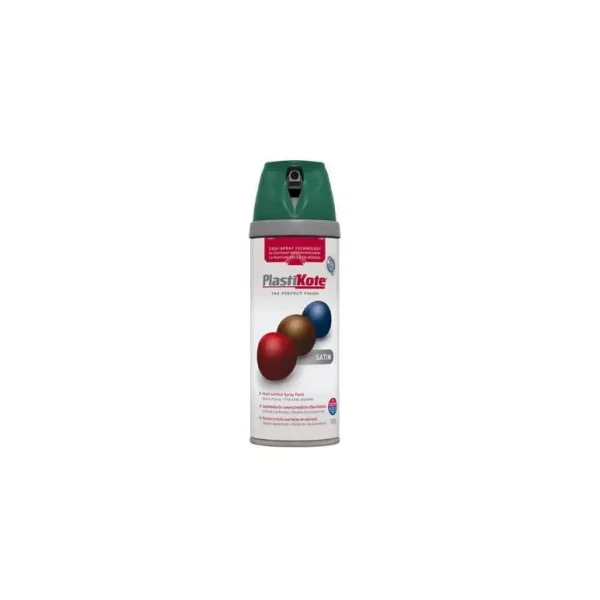 PLASTIKOTE PREMIUM TWIST & SPRAY MULTISURFACE SPRAY PAINT 400ML - SATIN HUNTER GREEN