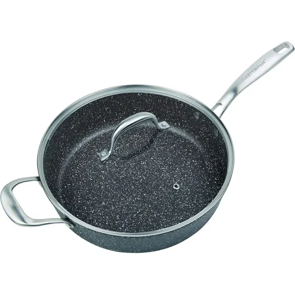 MASTERPAN MP-134 ALUMINIUM CAST NON STICK SAUCE PAN WITH GLASS LID 28CM / 4.7L