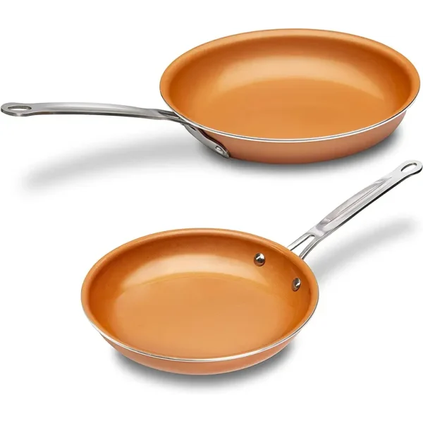 MASTERPAN MP-160 COPPER COLOUR NON STICK CERAMIC COATING FRY PANS 20CM & 23CM PACK OF 2