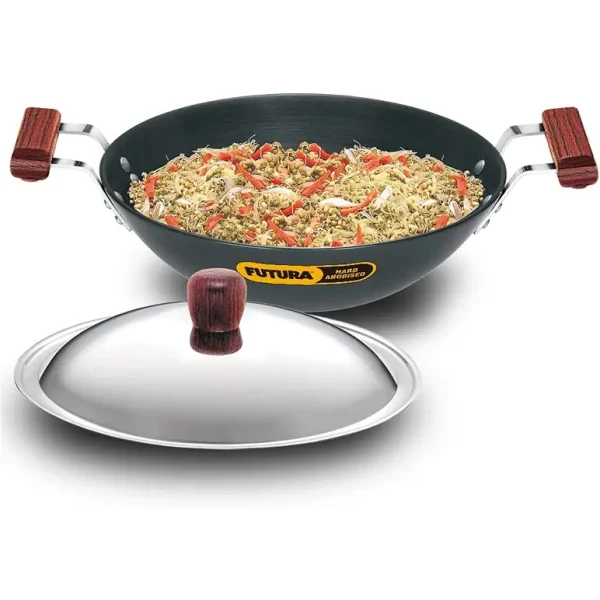 FUTURA AD375S HARD ANODISED DEEP FRY PAN / KADHAI WITH LID 30CM / 3.75L