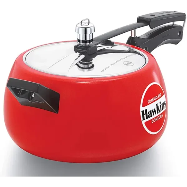 HAWKINS CTR50 CONTURA CERAMIC COATED PRESSURE COOKER 5 LITRE - RED