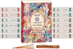 VEDMANTRA FUSION INCENSE STICKS 12 IN 1 WITH HOLDER 180G - BEYOND WISH