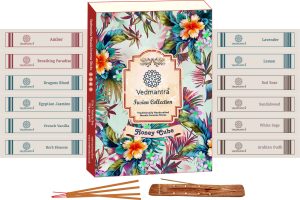 VEDMANTRA FUSION INCENSE STICKS 12 IN 1 WITH HOLDER 180G - HONEY CUBE
