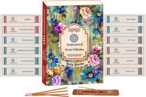 VEDMANTRA FUSION INCENSE STICKS 12 IN 1 WITH HOLDER 180G - HOLY SMOKE