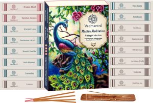 VEDMANTRA VINTAGE INCENSE STICKS 16 IN 1 WITH HOLDER 240G - MANTRA MEDITATION