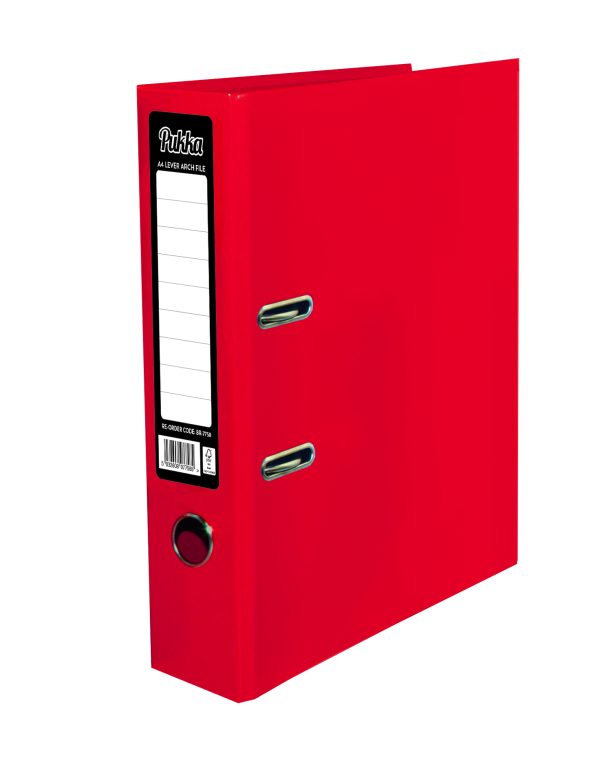 PUKKA BRIGHTS A4 RING LEVER ARCH FILE - RED