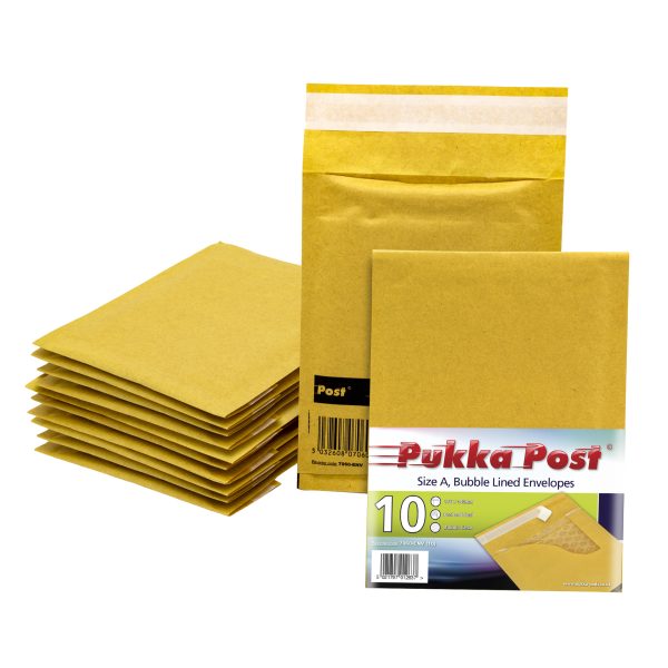 PUKKA GOLD BUBBLE ENVELOPES A 175MM X 130MM PACK OF 10