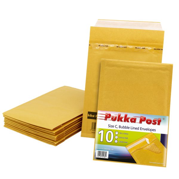 PUKKA GOLD BUBBLE ENVELOPES C 170MM X 225MM PACK OF 10