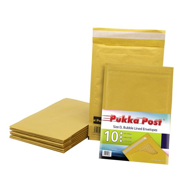 PUKKA GOLD BUBBLE ENVELOPES D 200MM X 275MM PACK OF 10