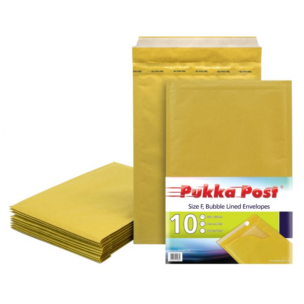 PUKKA GOLD BUBBLE ENVELOPES F 250MM X 345MM PACK OF 10