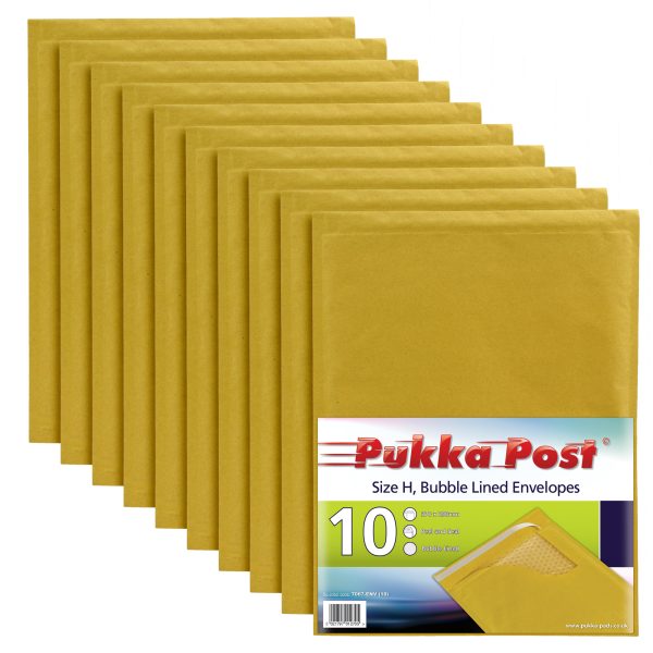 PUKKA GOLD BUBBLE ENVELOPES H 290MM X 370MM PACK OF 10