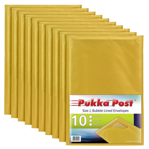 PUKKA GOLD BUBBLE ENVELOPES J 320MM X 445MM PACK OF 10