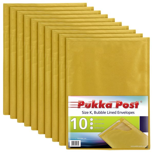 PUKKA GOLD BUBBLE ENVELOPES K 370MM X 480MM PACK OF 10