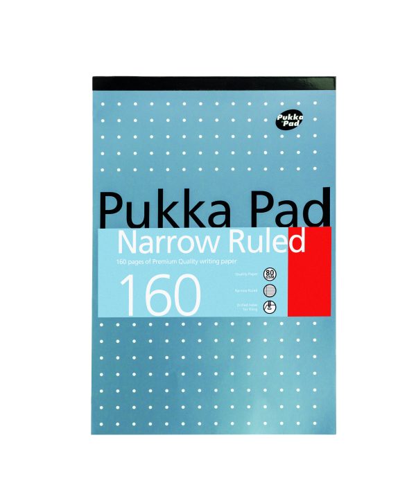 PUKKA A4 METALLIC REFILL NARROW RULED 160 PAGES