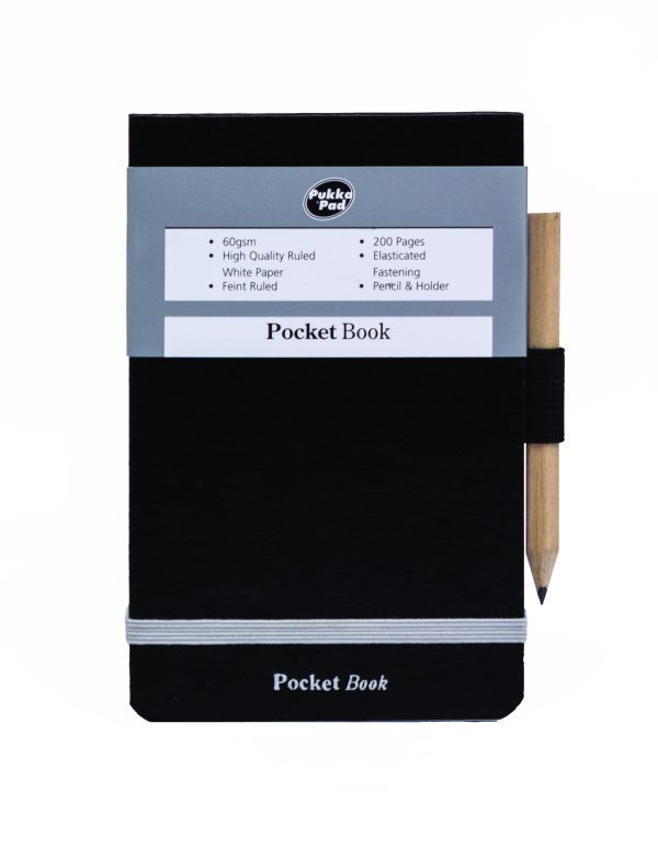 PUKKA A7 POLICE STYLE MINI BLACK POCKET BOOK & PENCIL