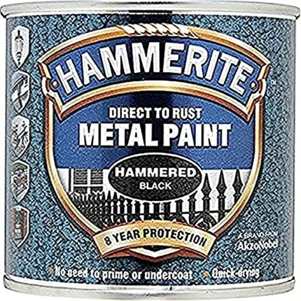 HAMMERITE METAL PAINT HAMMERED BLACK 250ML