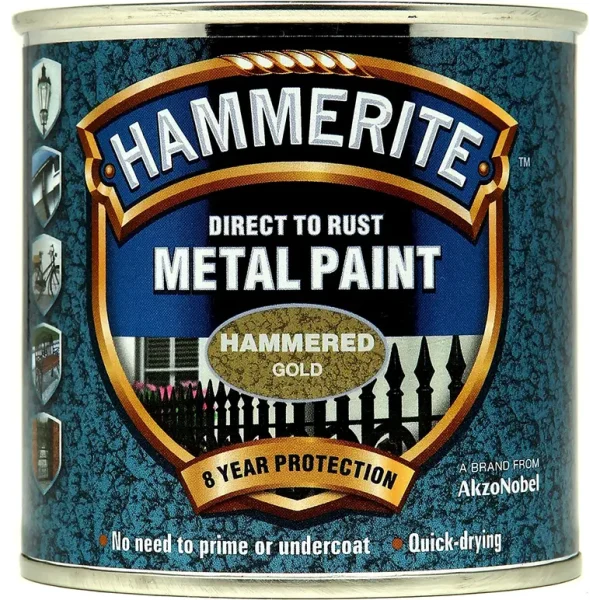 HAMMERITE METAL PAINT HAMMERED GOLD 250ML