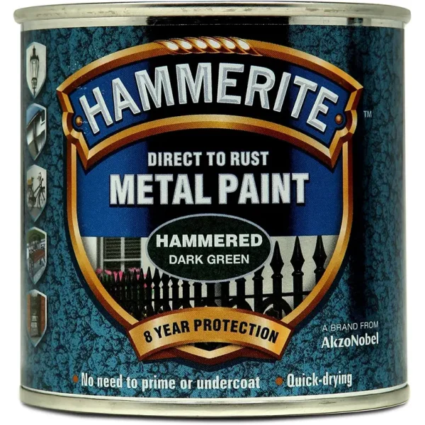 HAMMERITE METAL PAINT HAMMERED DARK GREEN 250ML