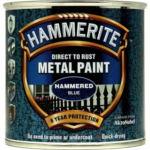 HAMMERITE METAL PAINT HAMMERED BLUE 250ML