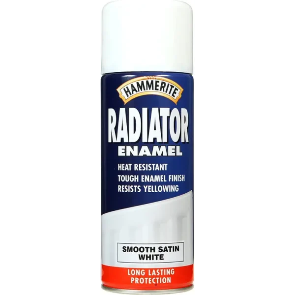 HAMMERITE RADIAT/ENAMEL SATIN WHITE AEROSOL SPRAY PAINT 400ML