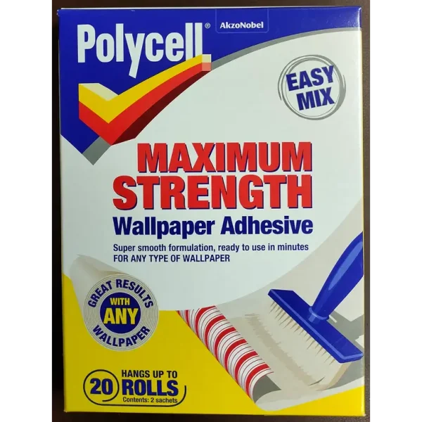 POLYCELL MAX STRENGTH WALL PAPER ADHESIVE 20 ROLL