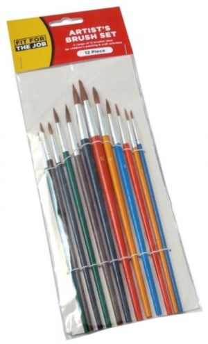 FIT FOR THE JOB ARTISTS PAINT BRUSH SET PACK OF 12