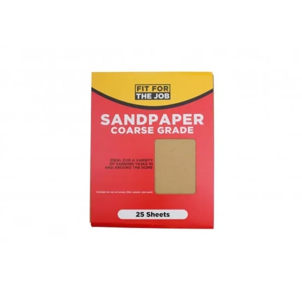 FIT FOR THE JOB COARSE GRADE SANDPAPER PACK OF 25