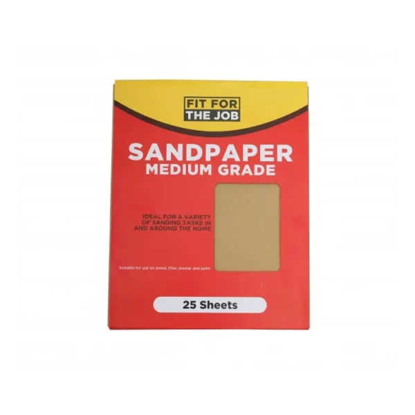 FIT FOR THE JOB MEDIUM GRADE SANDPAPER PACK OF 25