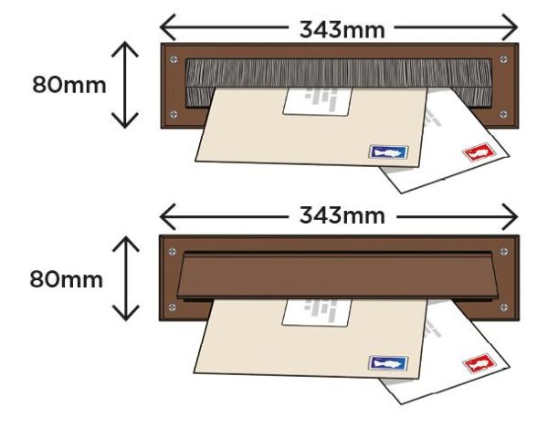 EXITEX DRAUGHT LETTER PLATE SEAL & FLAP - BROWN