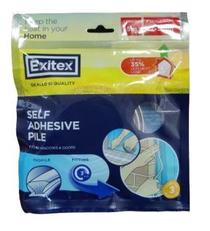 EXITEX SELF ADHESIVE PILE DRAUGHT EXCLUDER 5M - BROWN