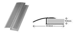 EXITEX LAMINATE ROUND EDGE TRIM STRIP 914MM - SILVER
