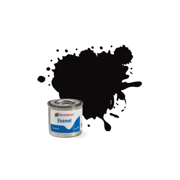 HUMBROL ENAMEL PAINT NO. 201 - METALLIC BLACK