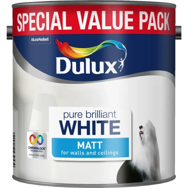 DULUX MATT PURE BRILLIANT WHITE SPECIAL VALUE 3L