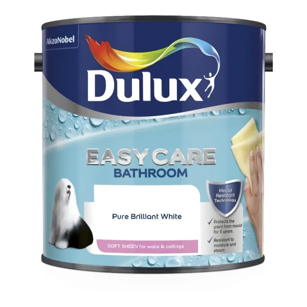 DULUX EASYCARE BATH S/SHEEN PURE BRILLIANT WHITE 2.5L