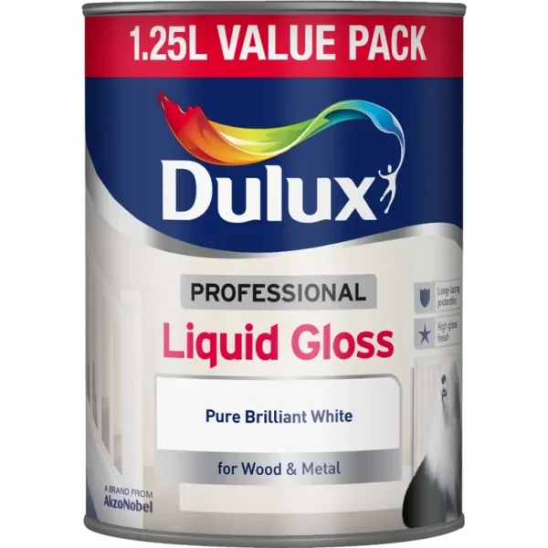 DULUX PROF LIQUID GLOSS PURE BRILLIANT WHITE 1.25L